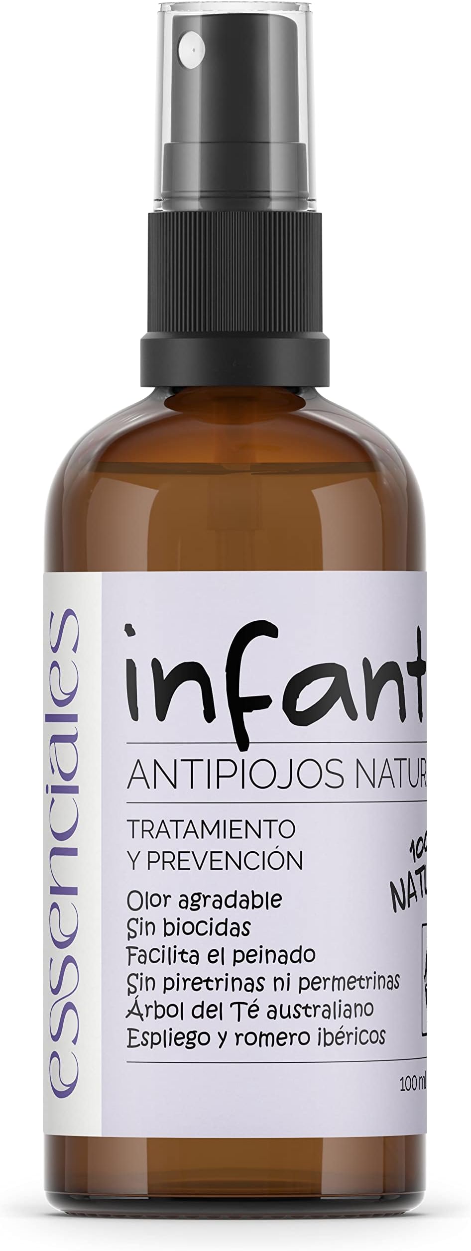 100% Natural Lice Comb Without piretrines, total effectiveness, nice smell and made with the best essential oils: Australian tea tree from leading brand ‘Essenciales’.