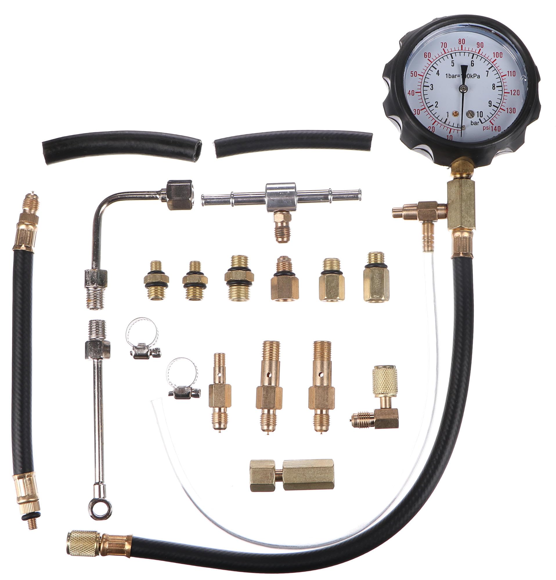 MECHANIC ENGINE TESTER 20 | zestaw do testowania ciśnienia w silnikach benzynowych | 0–10 bar | 20 elementów