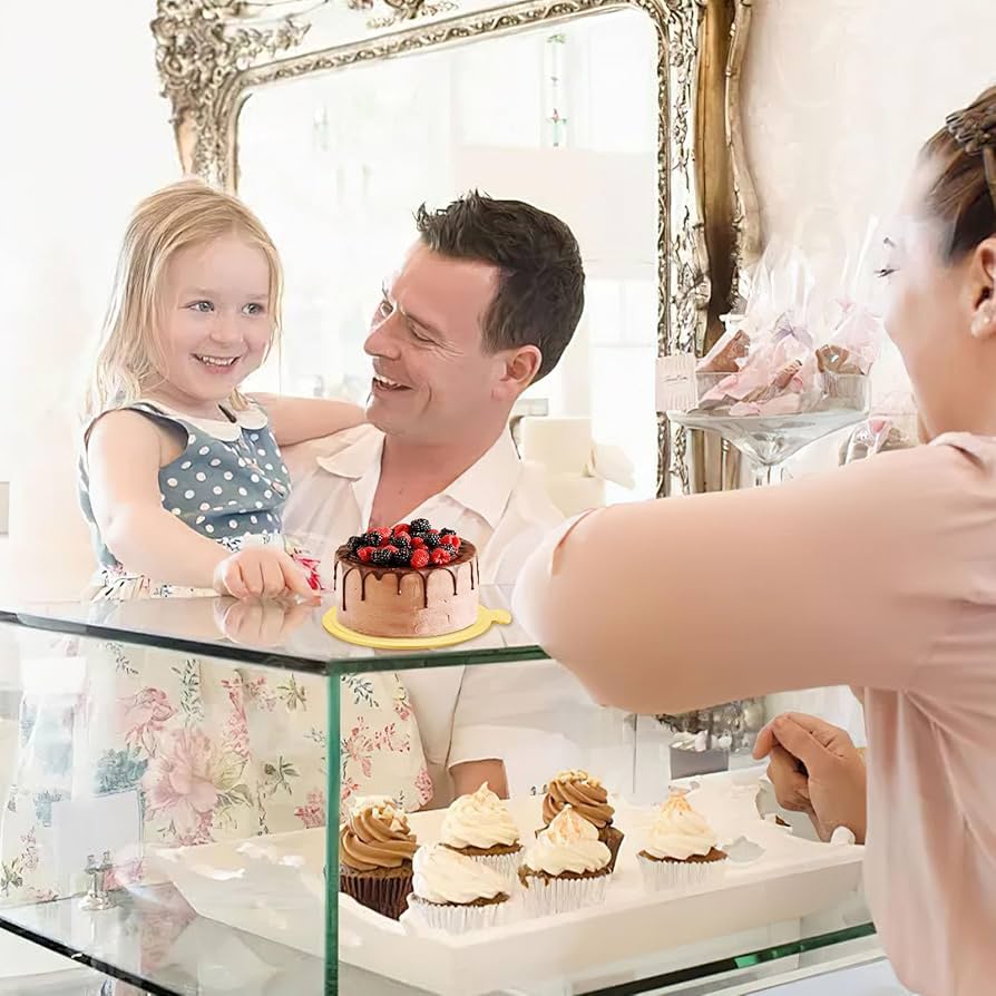 Buy 50 Pcs Mini Cake Boards, Golden Paper Mousse Cake Boards Mini Cake Bases Cupcake Dessert