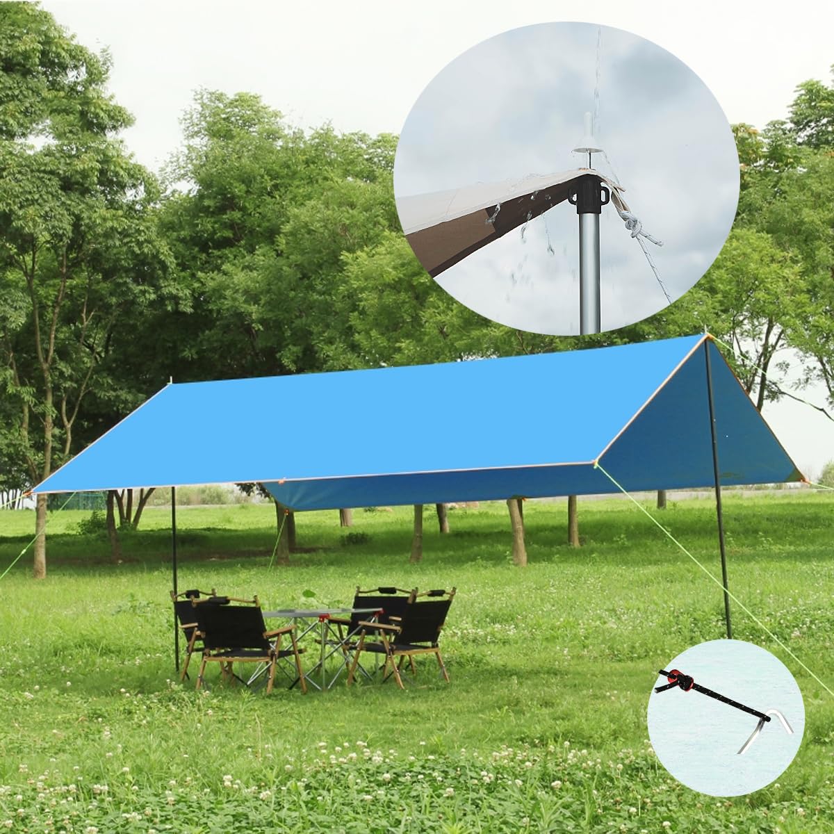 Tiandirenhe Barre télescopique pour tentes, auvent, barres de tente télescopiques, support de baldaquin en aluminium, 95-234 cm, poteaux de tente de camping, barres de camping pour bâches, auvent,