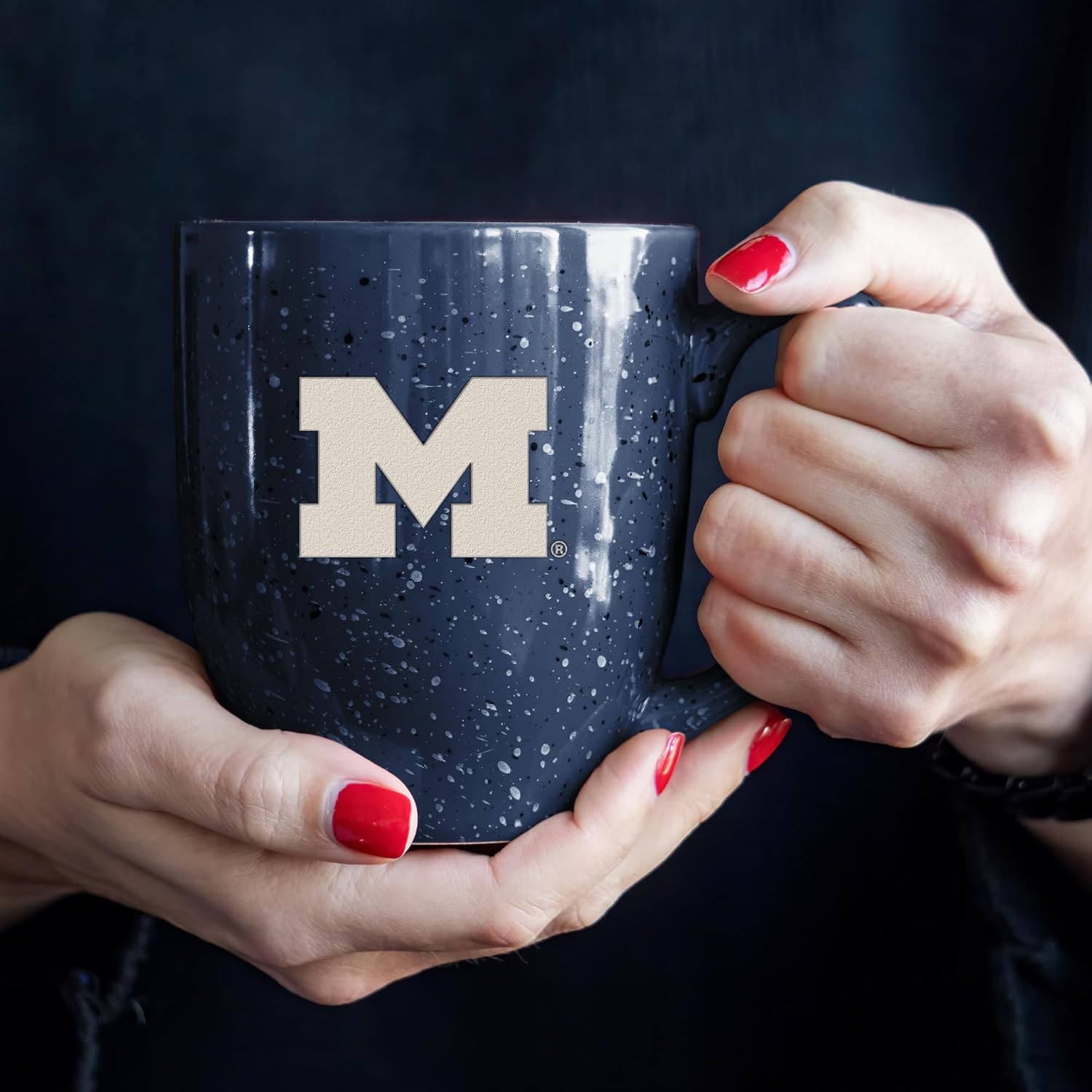 Rico Industries NCAA 16 oz Team Color Laser Engraved Speckled Ceramic Coffee Mug (M Schools) - Image 4