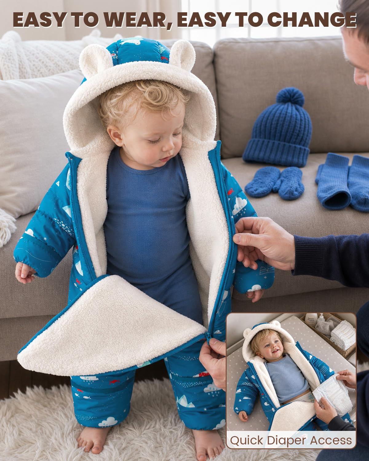 WYTbaby Baby Schneeanzug Wasserabweisender Winter Overall