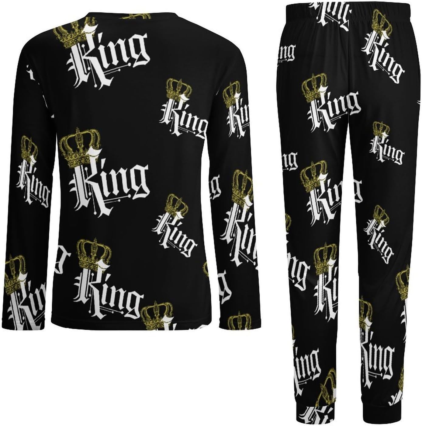 Kings Men's Pajamas Set Loungewear 2 Piece Sleepwear Top And Pant Pjs
