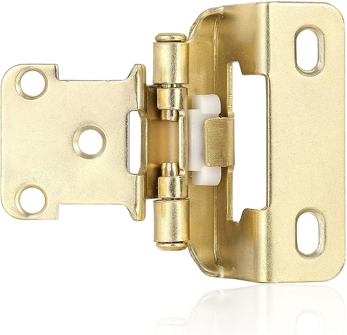 Vallecloud 4 Pack (2 Pair) Brass Gold Hinges for Kitchen