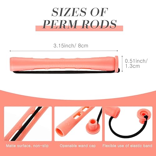 Miniatura 2 de WILLBOND 48 piezas de varillas de plástico rosa permanente larga variedad para el cabello Perm Rods Hair Curling Roller Accesorios para mujeres,