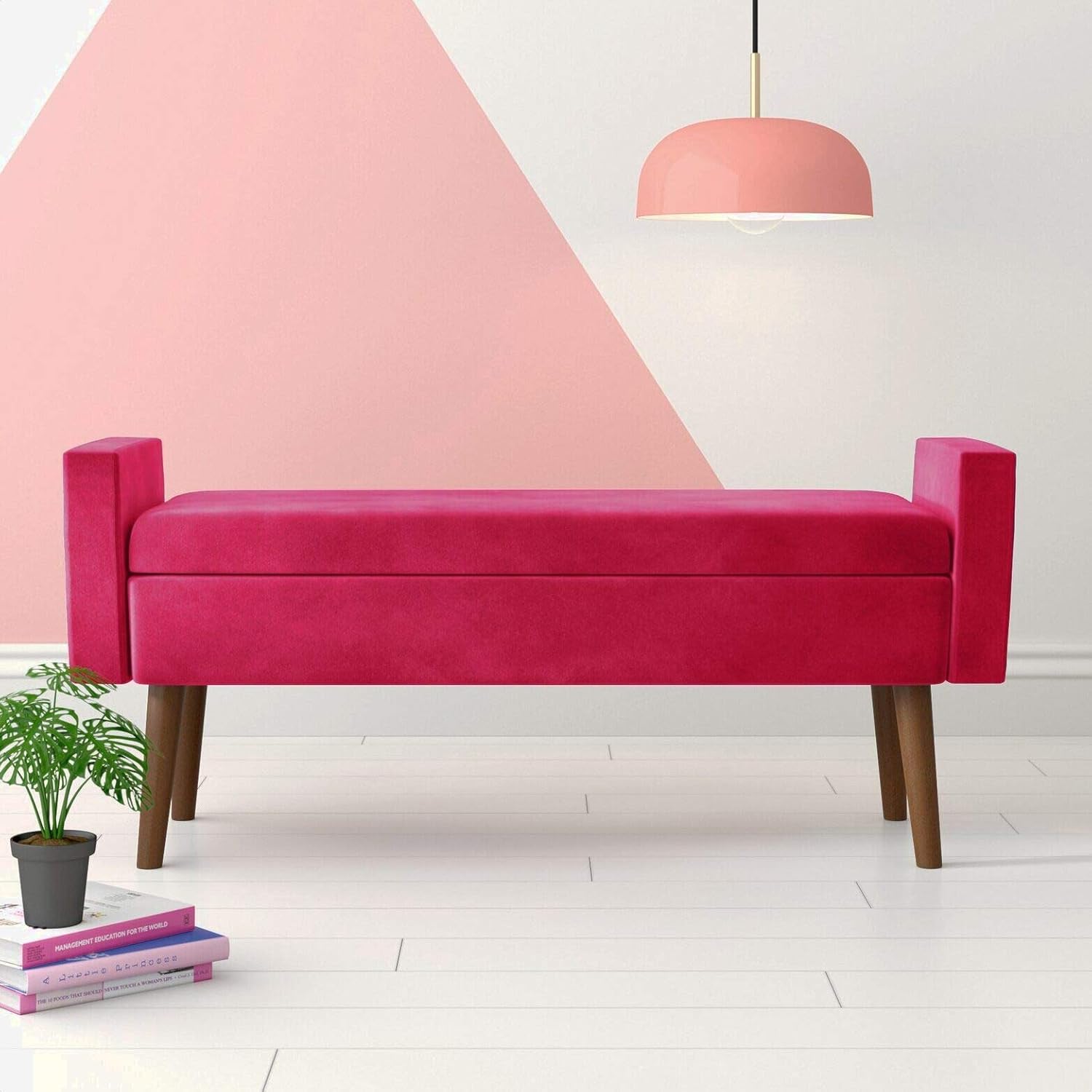 Mosier Upholstered Flip Top Storage Bench, Overall Product