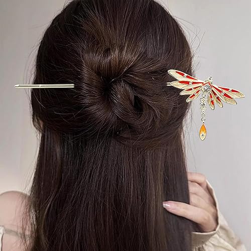 Miniatura 3 de Palillos de metal vintage para el cabello, horquillas chinas, horquillas, palillos para mujer, versátiles e ideales para cualquier ocasión,