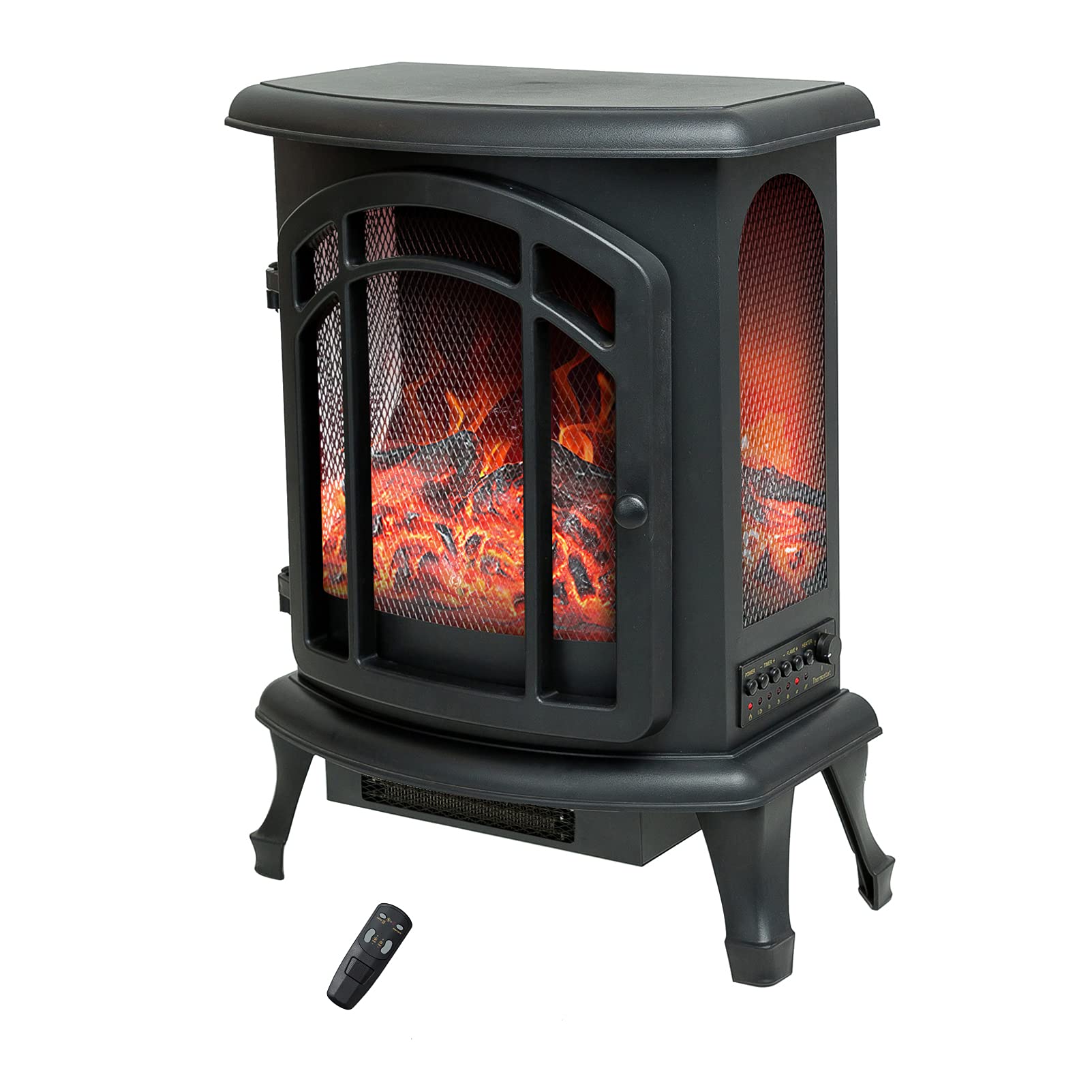Heliosu0026Hestia Electric Wood Stove Fireplace with Flame Effect, Freestanding Portable  Indoor Space Heater with Remote, 61cm Tall : Amazon.ca: Tools u0026 Home  Improvement