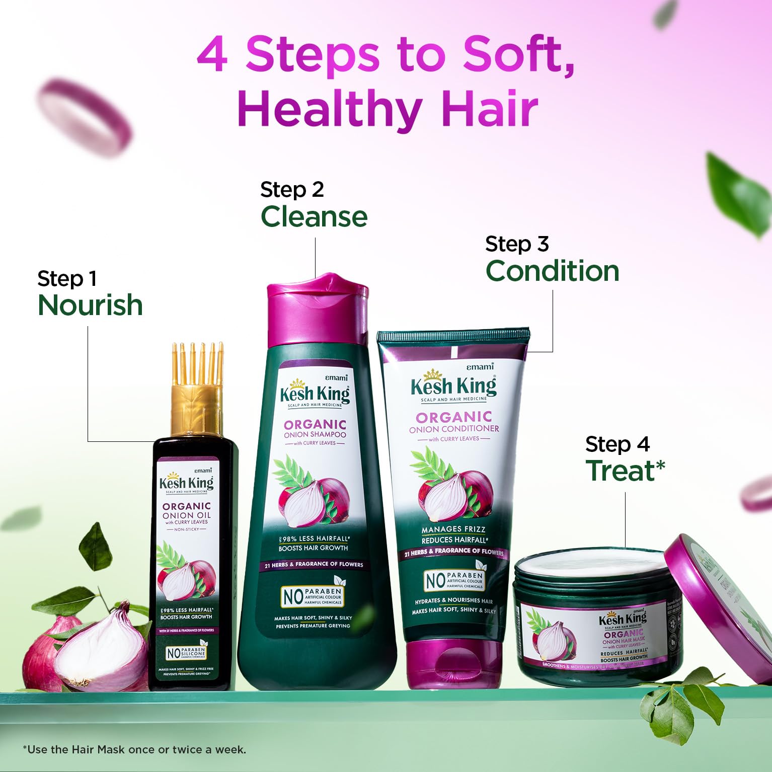 Kesh King Ayurvedic Onion Shampoo with 21 Herbs, Reduces Hairfall & Boost Hair Growth, 300ml 4