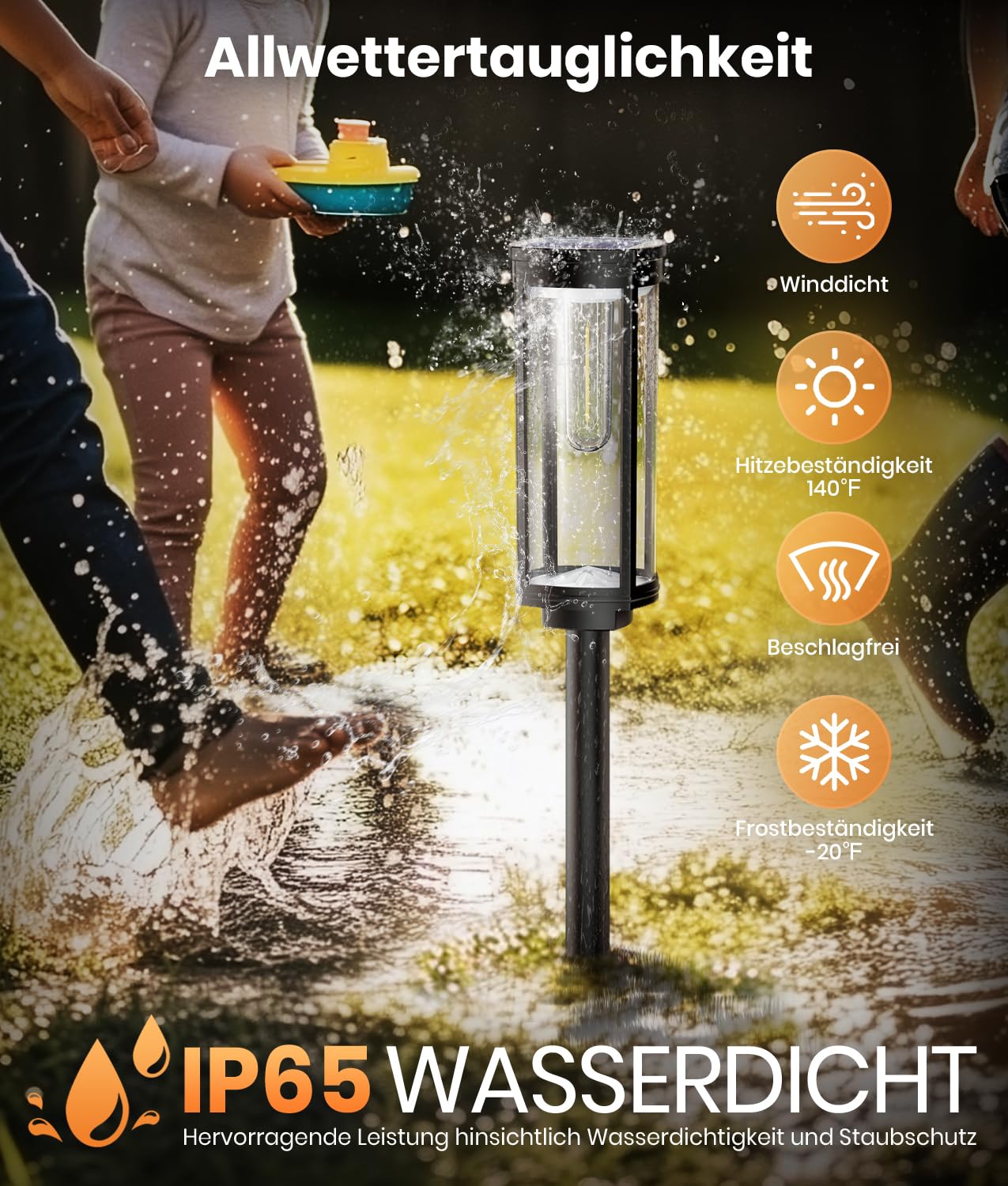 Solarlampen für Außen, 8 Stücke Superhell Solarleuchten Garten 3000k Warmweiß, IP65 Wasserdicht Wegeleuchten Solar Gartenleuchten für Außen Rasen Hof Pfad Gehweg Deko
