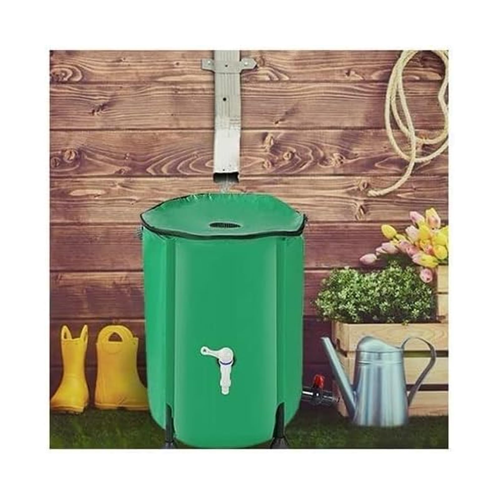 Colector de agua de lluvia, tanque plegable portátil para jardín, sistema de recogida de agua de lluvia, solución de almacenamiento eficiente de agua para uso en exteriores