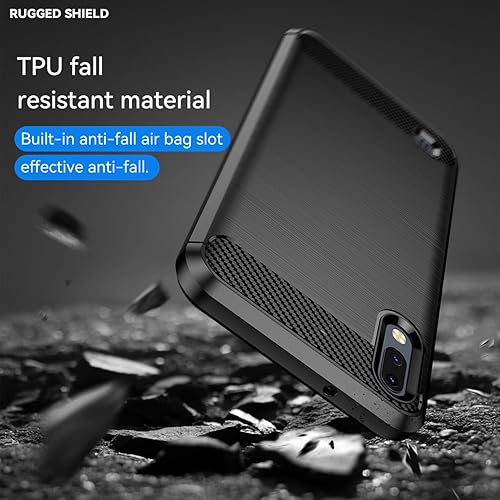 Miniatura 7 de Funda de teléfono para Galaxy A10, Samsung M10 Case SM-A105F, fibra de carbono a prueba de golpes resistente escudo suave TPU contraportada para