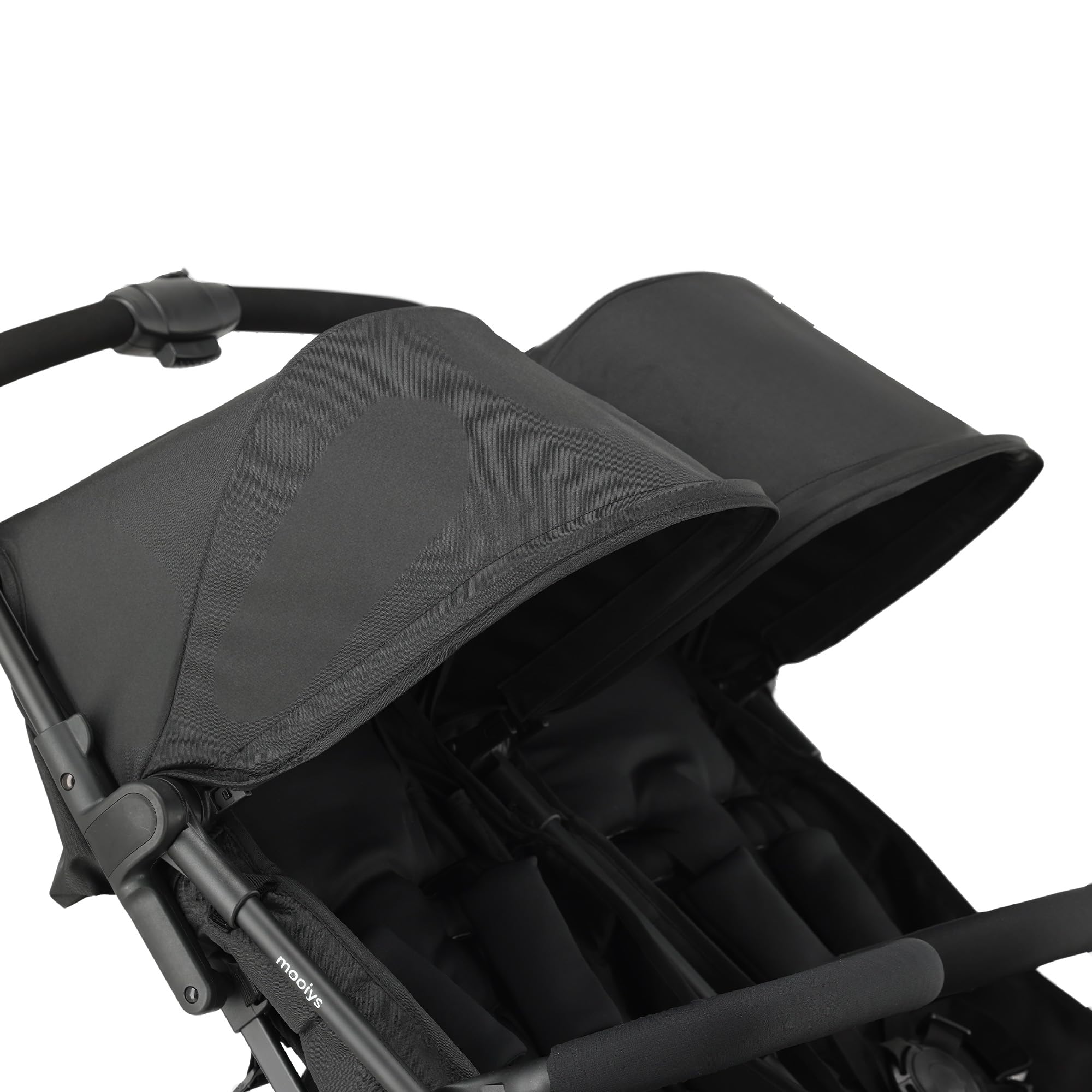 Tess Doppel-Kinderwagen Geschwisterwagen ab Geburt bis 4 Jahre 22 kg leicht zusammenklappbar freistehend großer Staukorb inkl. Regenverdeck Schwarz