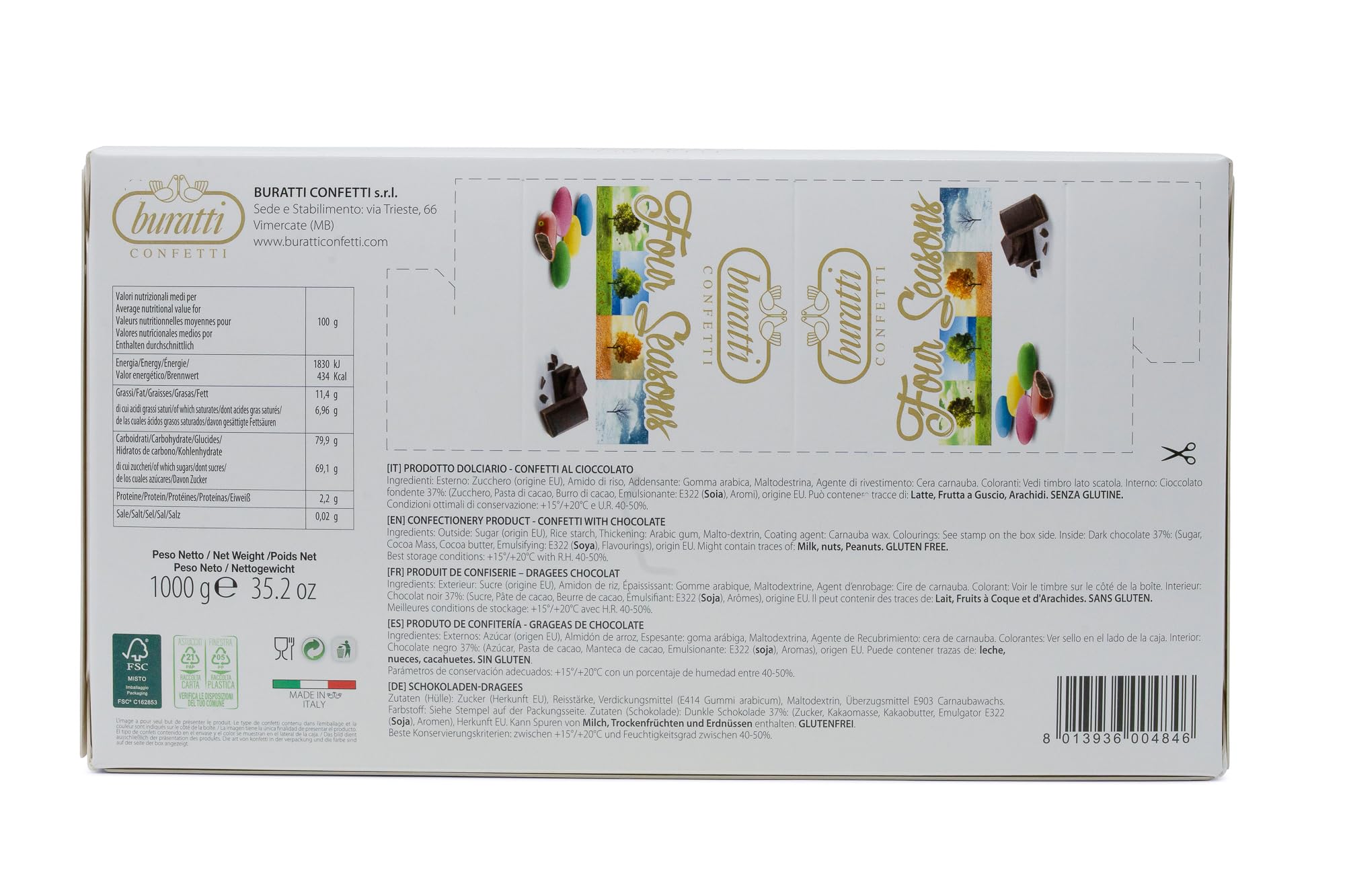 Buratti Confetti Chocolates Azucarados En Forma De Mar 1000 g