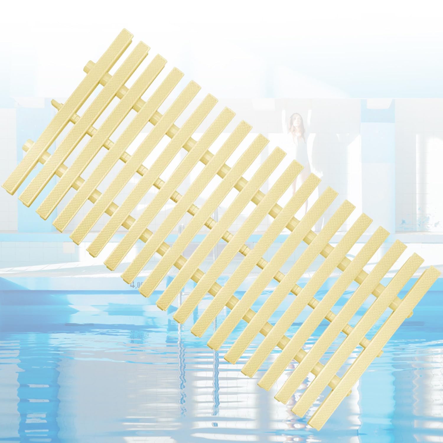Generico Griglia di Troppo Pieno per Scarico Piscina in plastica ABS Flessibile e Resistente ai Raggi UV - Confezione da 2, Ideale per docce, vialetti, patii e Bordi Piscina, griglia di Scarico a Can