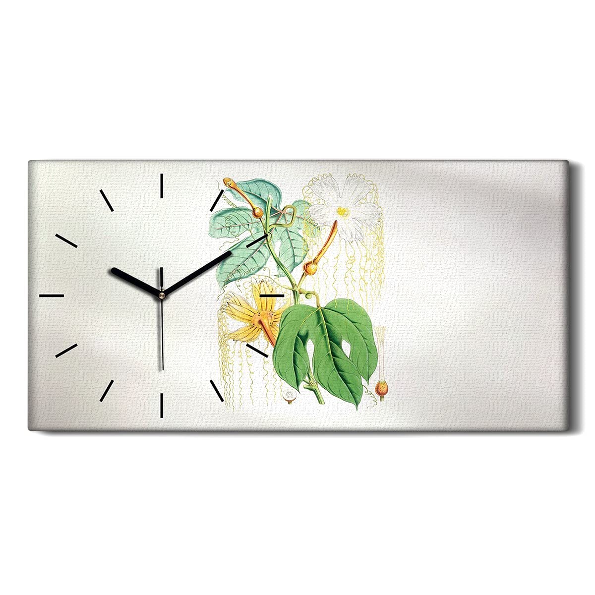 Horloge sur Toile 60x30cm Tableau Decoration Salon Chambre Pendule Image Moderne