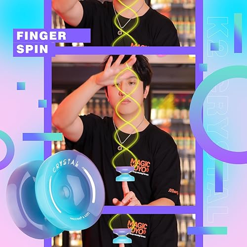 Miniatura 2 de Yoyo Yoyo profesional K2 Crystal Yoyo, Yoyo sensible para niños principiantes, Yoyo de doble propósito para adultos avanzado + rodamiento de yoyo