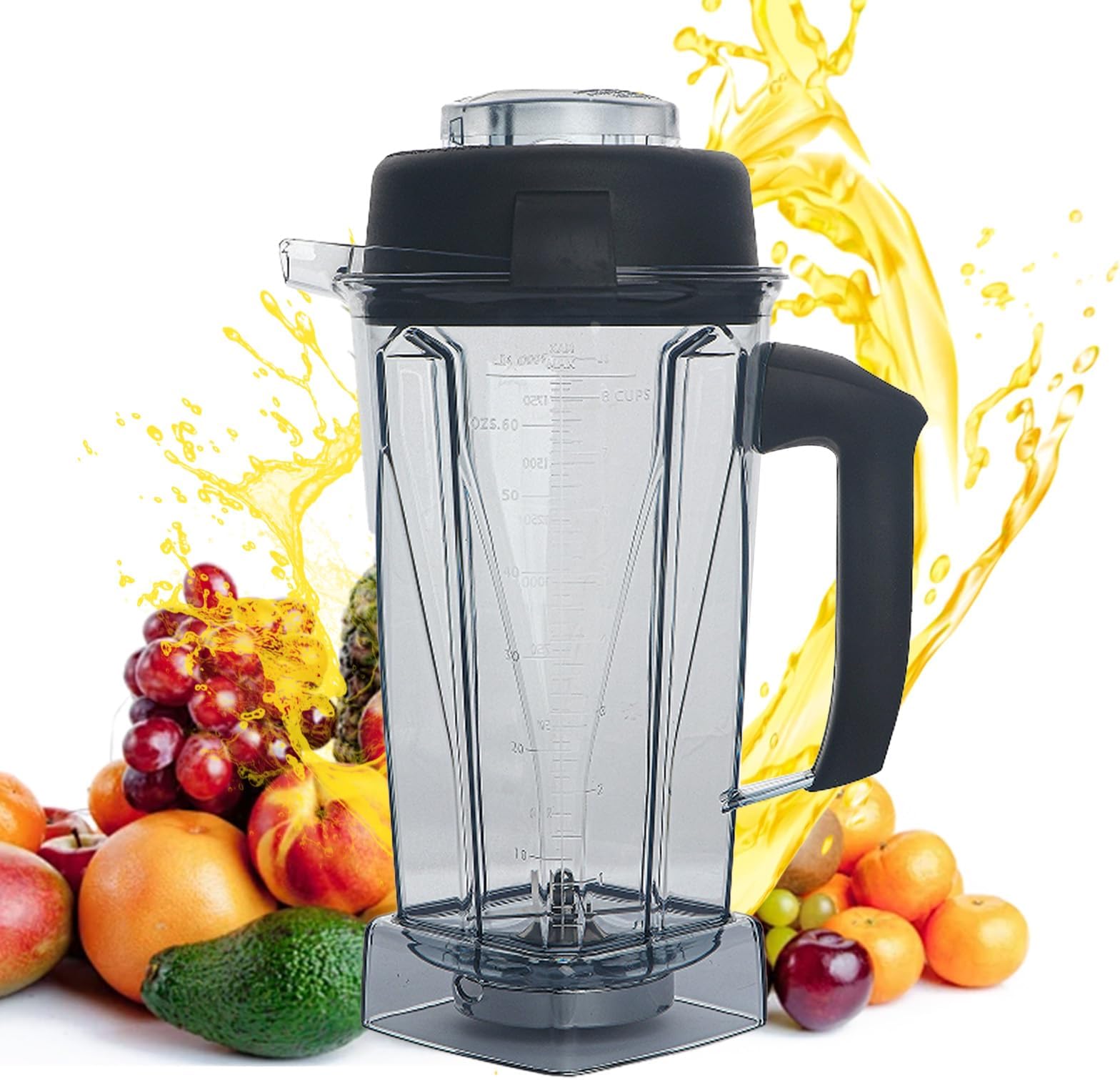 64oz Blender Pitcher Replace for 5200 5000 6500 7500 Pro500 750 Vita-Prep VM0101 VM0102 VM0103 VM0197 E310 320 Asy172 Classic/Explorian/Commercial series etc Container Cup