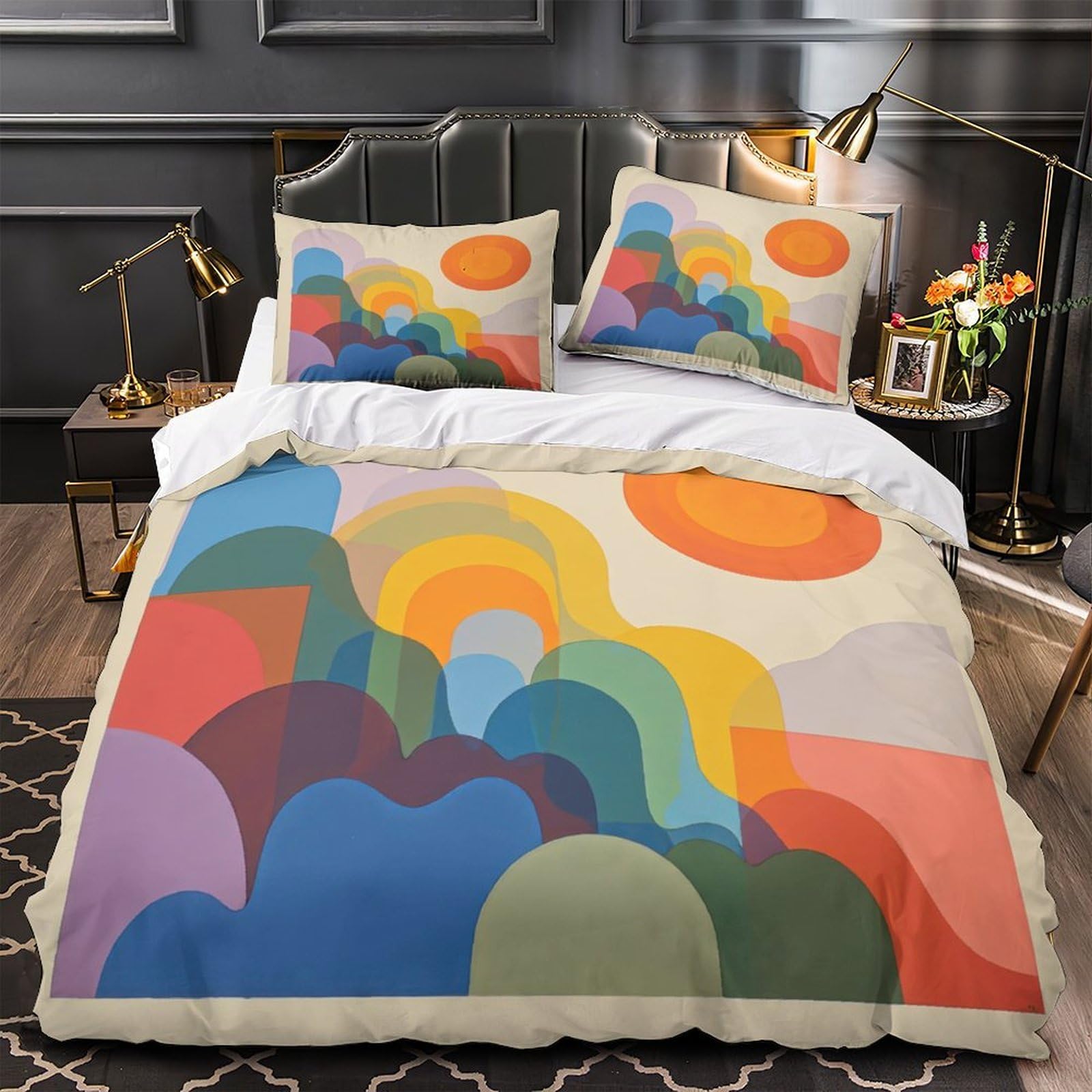 Linge de lit coloré avec taies pour habiller un lit king avec confort