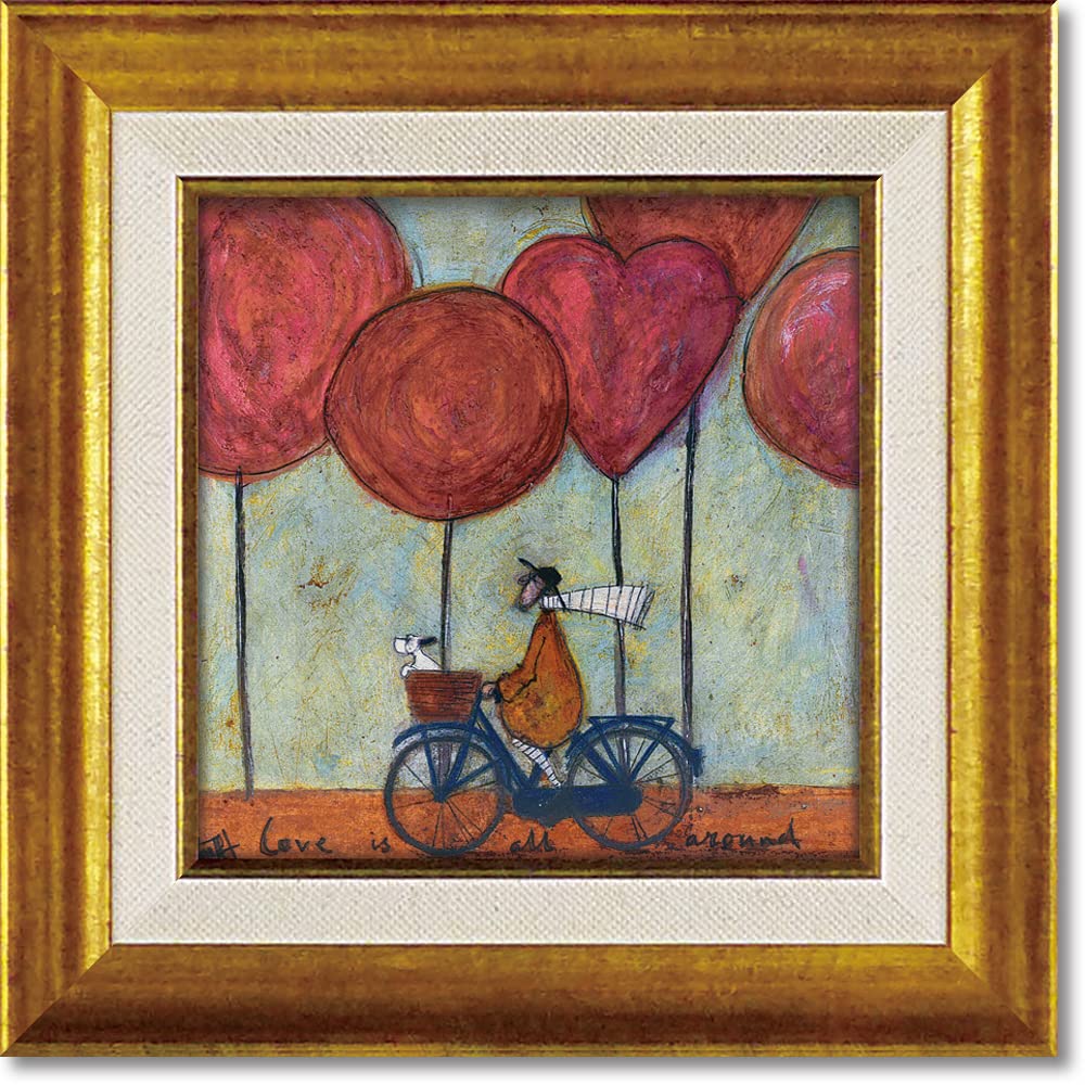 Upower Sam Toft 'I Love You' Bild Mit Gel-Finish | 23,6x23,6 Cm, Kunstharz-Rahmen | Bunt, Verspielt