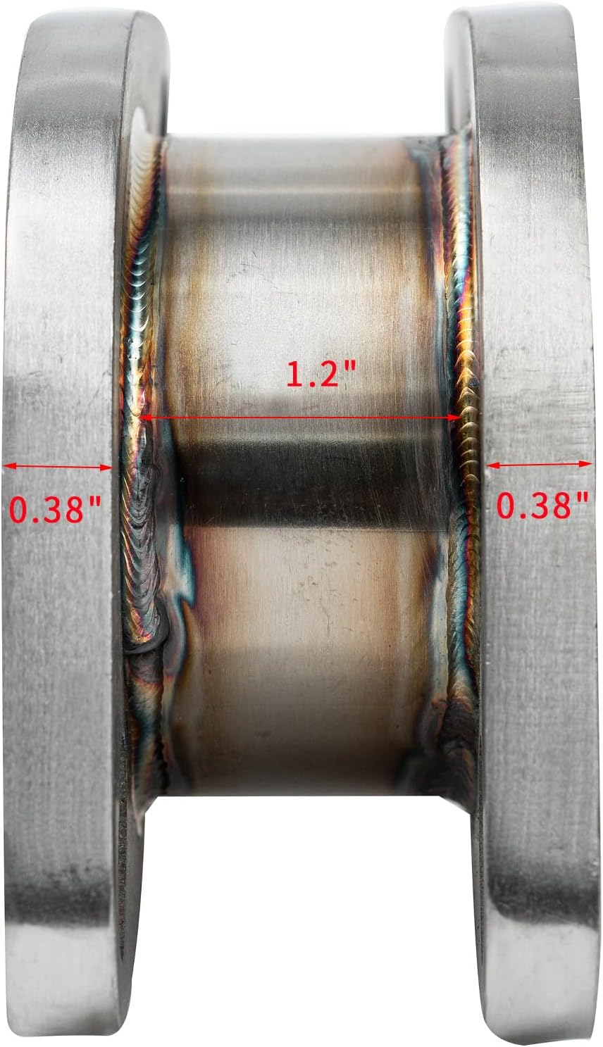 2 1/2 Inch OD (2.5") 2 Bolt Exhaust Flange Double Flanged Connector Pipe, T304 Stainless Steel Weld-On Adapter, Universal Exhaust Coupler for Exhaust System Repair & Fabrication