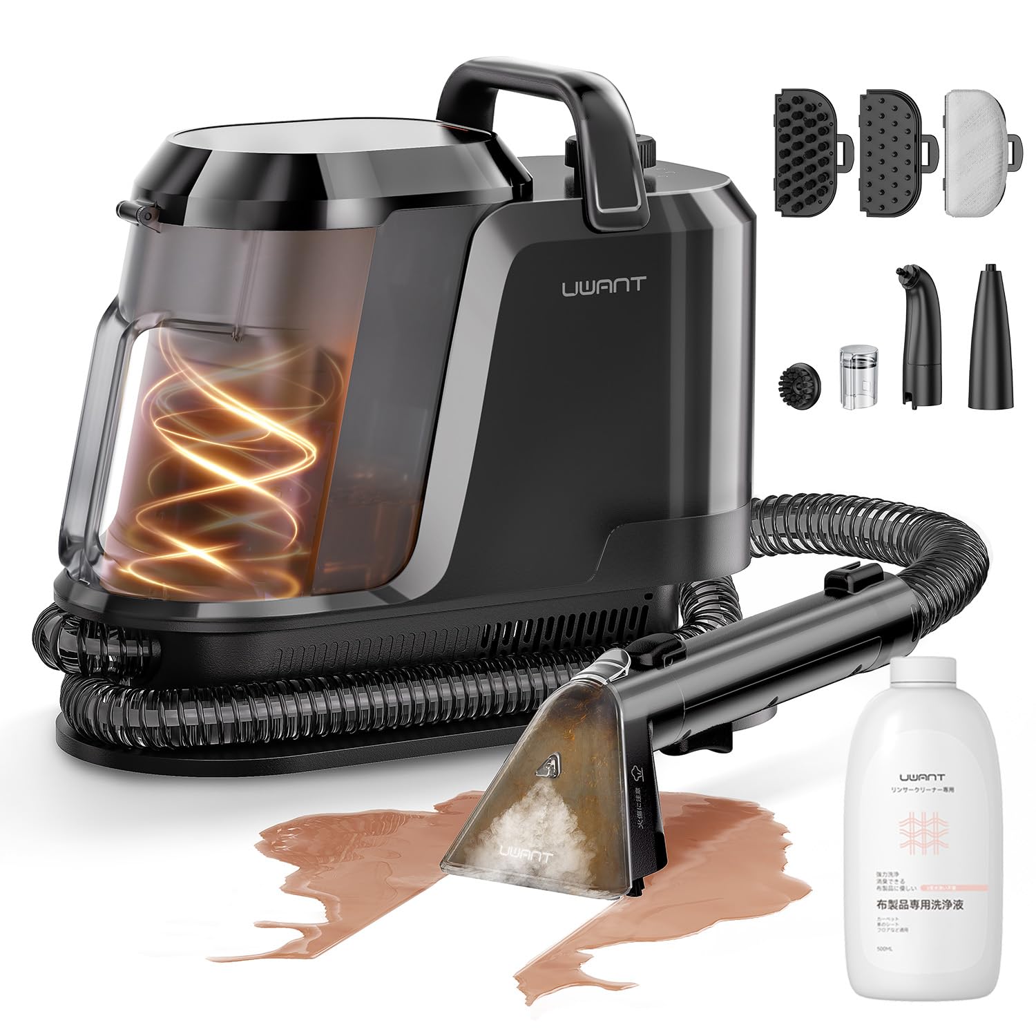 Amazon | uwant 100℃蒸気噴射 18000Pa超強吸引力スチームクリーナー 60