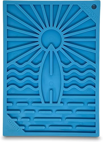 SodaPup Surf eMat - Alimentador de enriquecimiento duradero fabricado en Estados Unidos con goma no tóxica, segura para mascotas, segura para