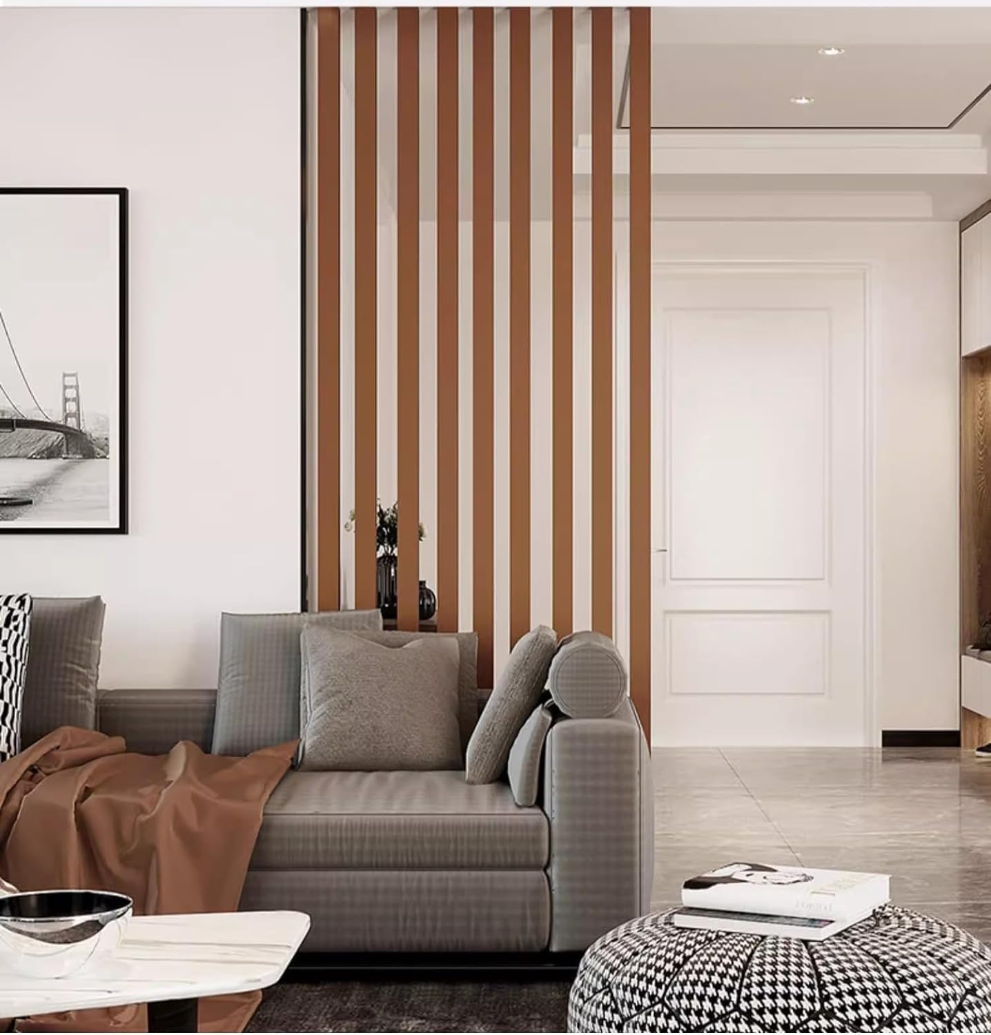 Panneau de séparation de pièce, en bois massif, facile à couper et à installer, 125 cm, parfait pour la maison, le bureau et les espaces événementiels, élégant et fonctionnel