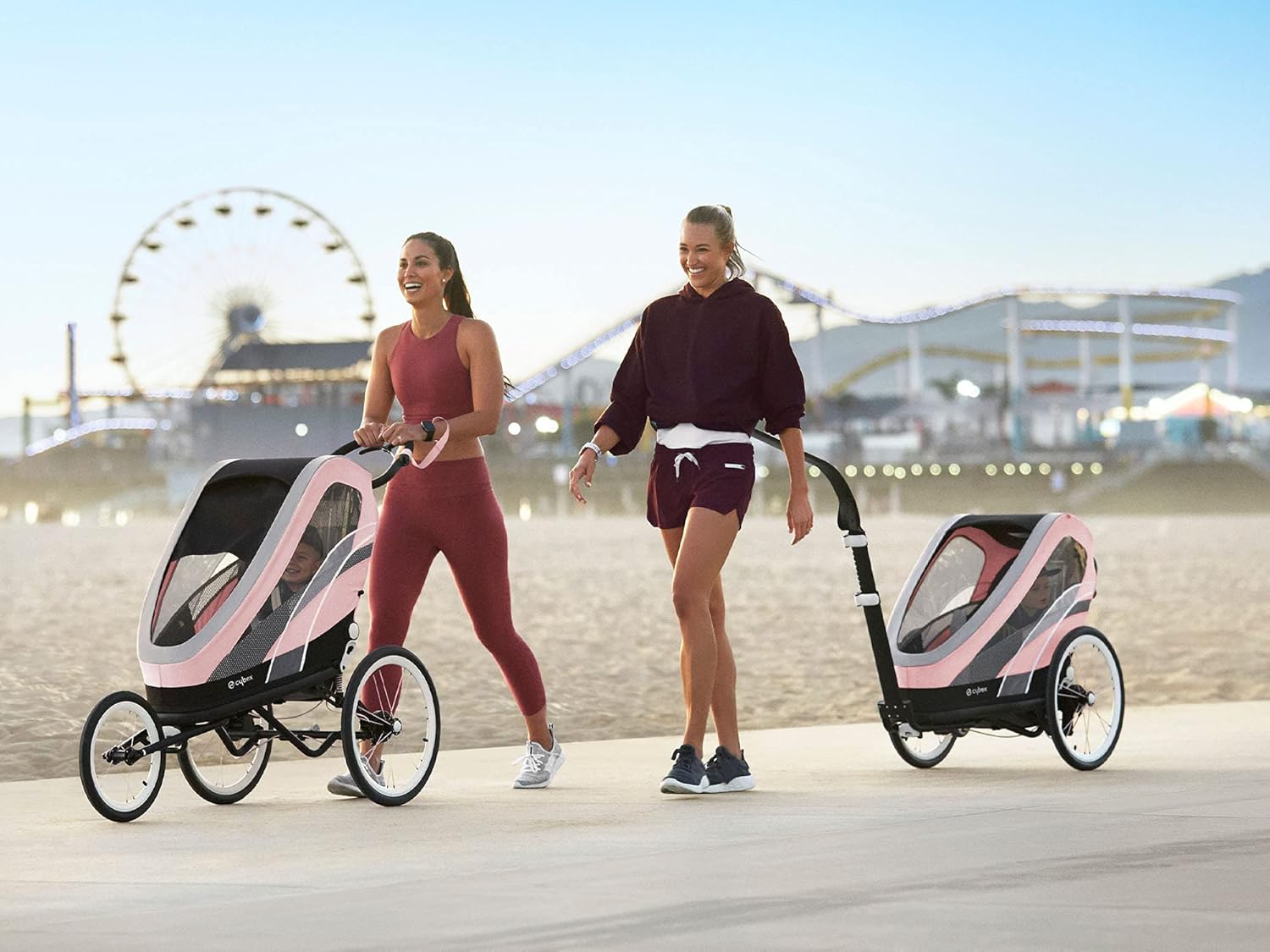 CYBEX ZENO 4-in-1 Multisport Trailer, Compact Fold, Smooth Ride Suspension and Air Filled Tires, Baby Trailer for 6 Months+ All Black Complete Stroller image 16 of 22 B0935K248W