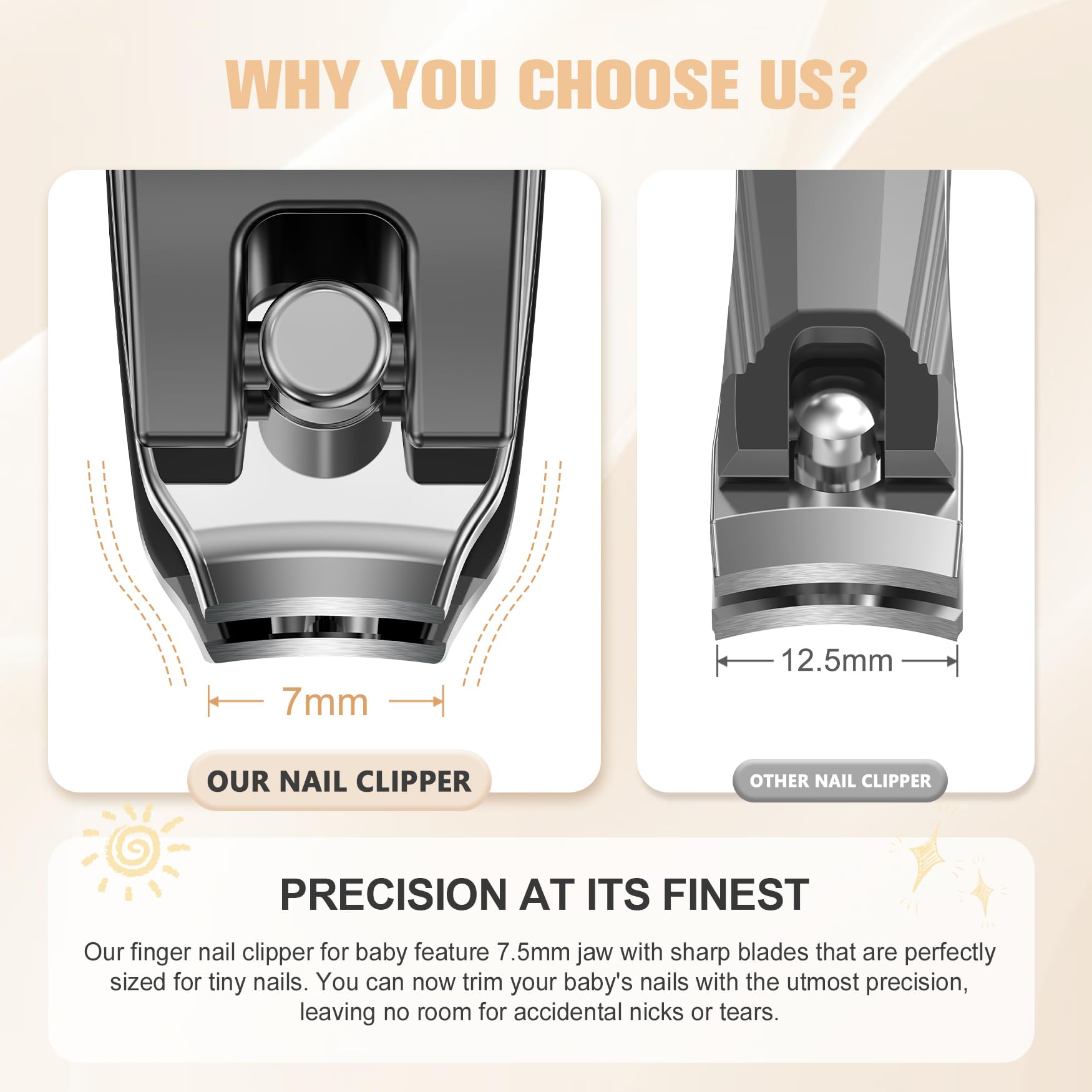 FERYES Kids Nail Clippers - Small Jaw Precise Baby Nail Trimmer Fingernail Clippers for Toddler, Child, Infant - Safe & Precise Nail Grooming Tool for Baby