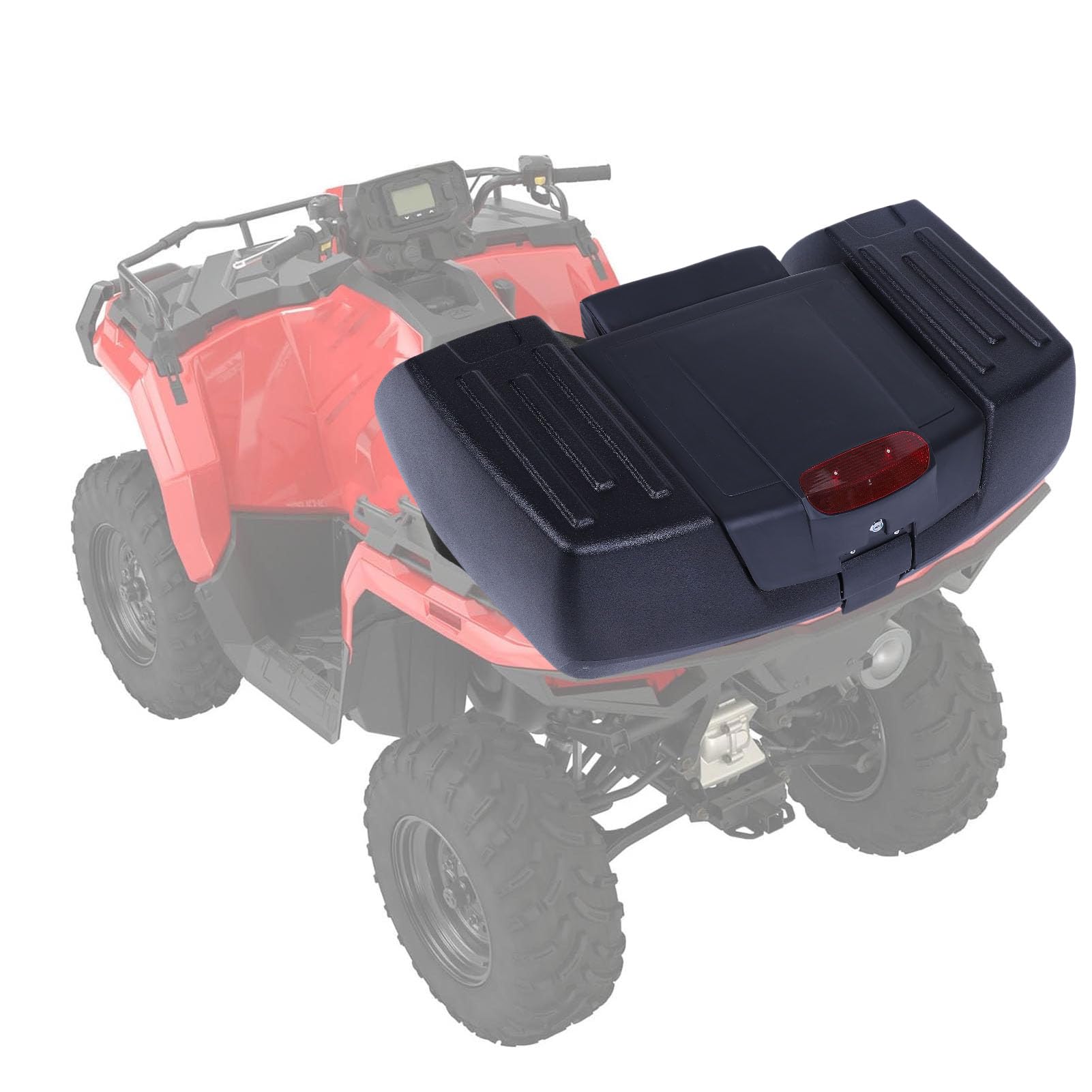 Fockety Tylny Schowek ATV, pojemność 80 L, Formowany Rotacyjnie Polimer, Odporny na Deszcz, Pyłoszczelny Bagażnik ATV UTV z Oparciem i blokadą Bezpieczeństwa, na Akcesoria do Pojazdów