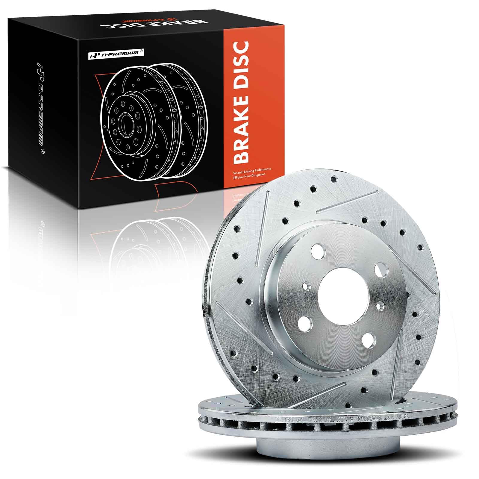 APremium 10.04 inch (255mm) Front Drilled and Slotted Disc Brake