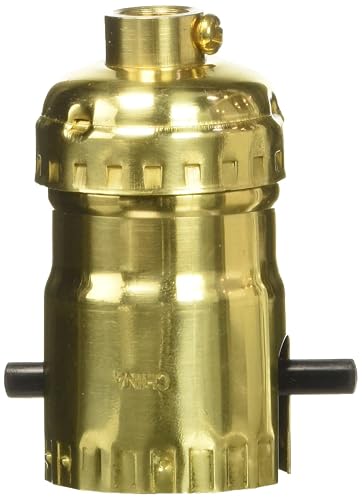 Leviton Medium Base Complete, Brass Shell Incandescent Lampholder, 6098-BR