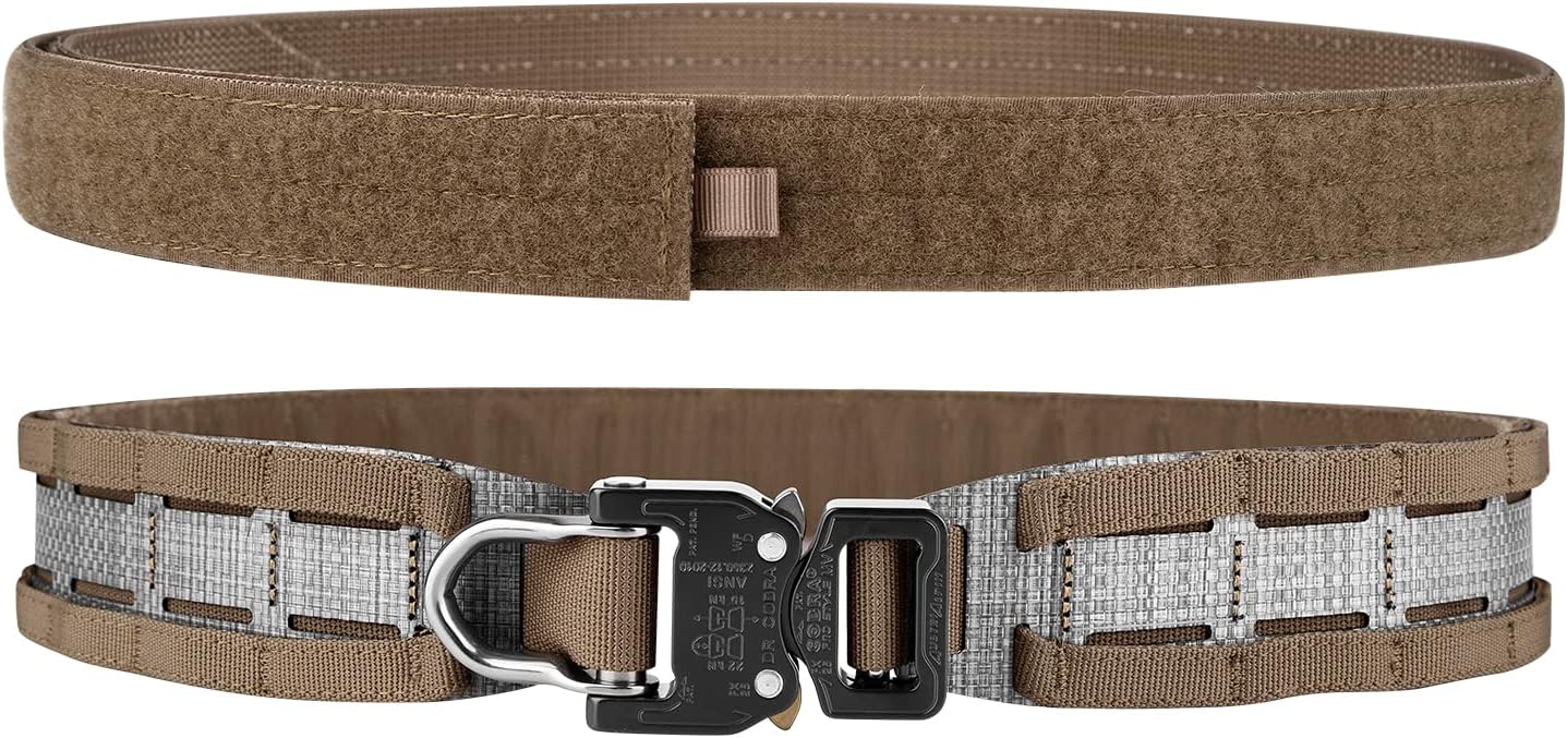 PETAC GEAR Tactical Belt Low Profile Molle Battle Cobra Belt Laser-Cut Tegris Rigid Shooting Gun Duty Belts