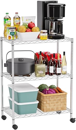 Miniatura 12 de Estantes de almacenamiento con marco de metal, estantería de alambre de 5 niveles, estante de almacenamiento certificado NSF, estante de