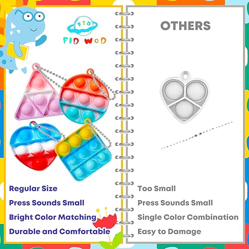 Miniatura 3 de FIDWOD Christmas Party Favors for Kids Mini Pop Keychain Toys Pack - Bubble Sensory Bulk Gifts for Boys & Girls - Stress Relief Classroom Supplies