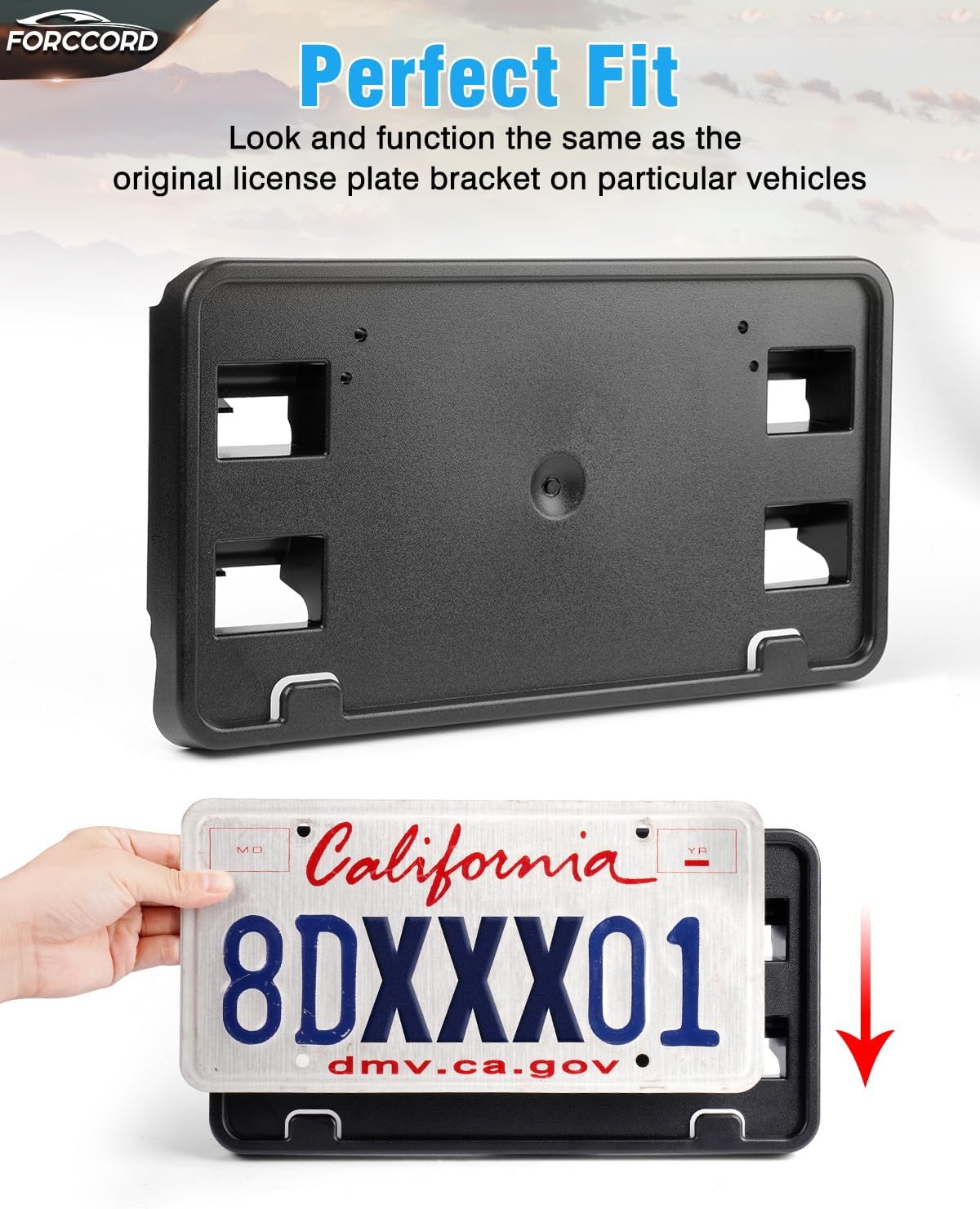 License Plate Frame for Ford F-150 2018 2019 2020,Front License Plate Bracket Holder Mount Replacement FO1068180 JL3Z17A385AA(May not Fully fit Your Model. See Pic 2 for Details)
