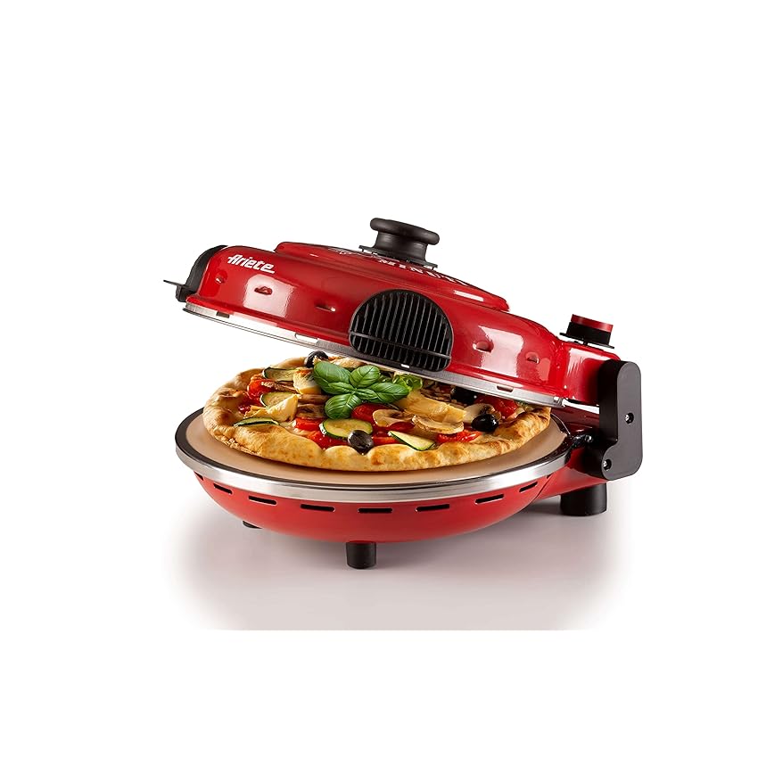 Immagine del prodotto Ariete Forno Pizza 919, Pizza 4' Minuti, Forno per Pizza con 5 Livelli di Cottura, Piastra Refrattaria Antiaderente per Riscaldare, Pale in Legno Incluse, Temperatura Max 400°C, 1200W, Rosso