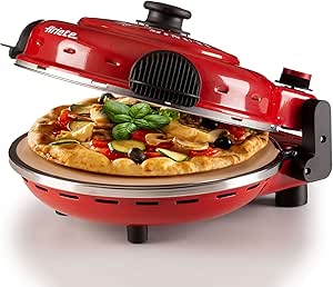 Four à pizza Ariete 919 – 5 niveaux de cuisson, plaque anti-adhérente, température jusqu’à 400°C, 1200W, rouge Four à pizza Ariete 919 – 5 niveaux de cuisson, plaque anti-adhérente, température jusqu’à 400°C, 1200W, rouge