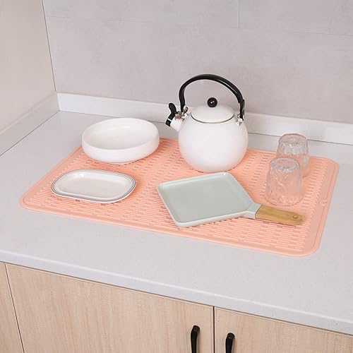 Miniatura 1082 de Tapete de silicona para secado de platos para múltiples usos, fácil de limpiar, ecológico, resistente al calor, tapete de silicona para encimera