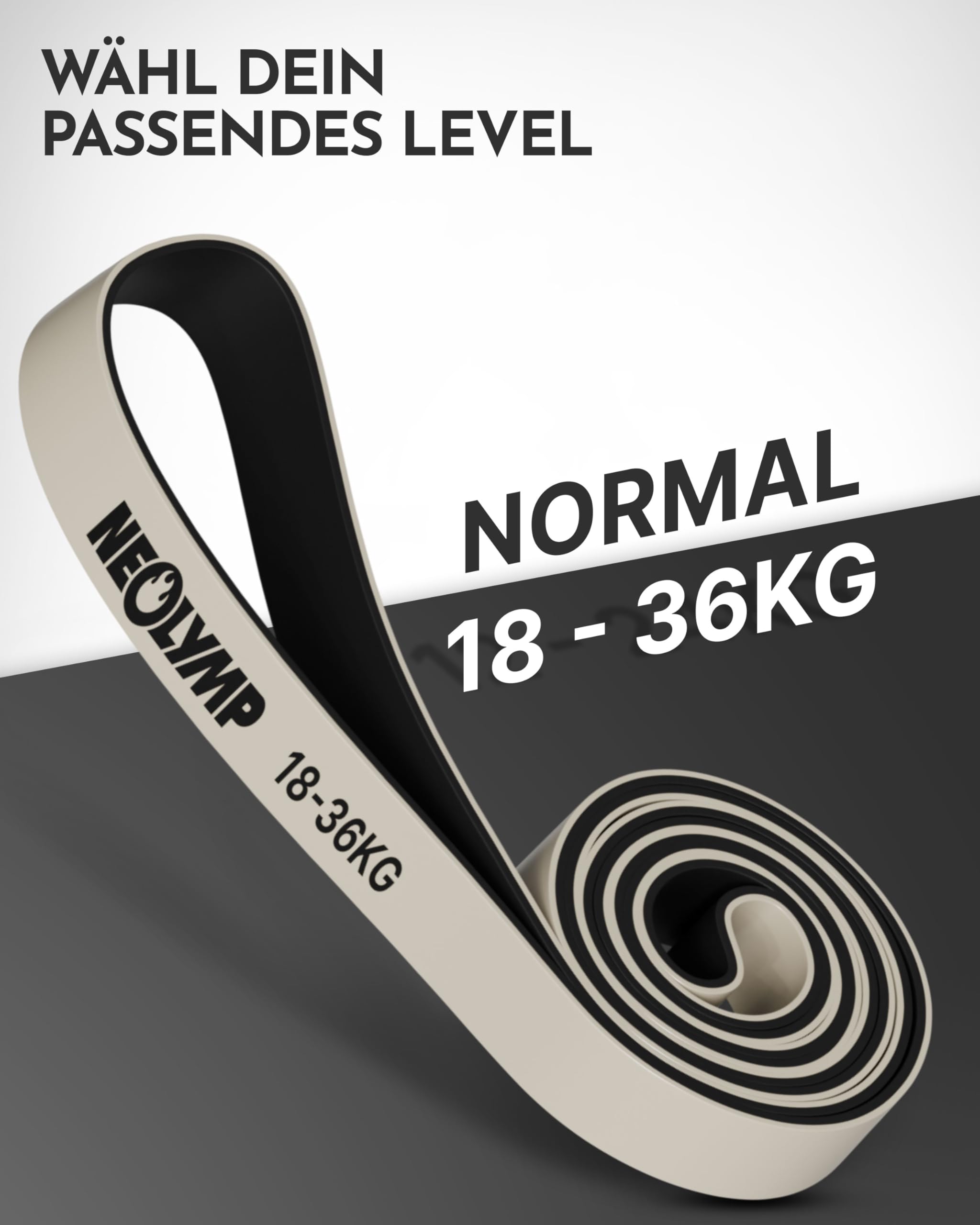 NEOLYMP Resistance Bands aus doppelbeschichtetem Naturlatex mit Fitness E-Book - Lange Fitnessbänder für Krafttraining, Widerstandsbänder, Klimmzugbänder