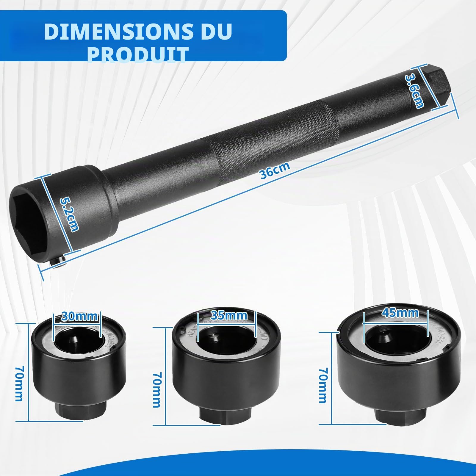 DBREAKS 4 Pièces Outil de Démonte Extracteur Rotule Axiale 30-35 mm / 35-40 mm / 40-45 mm pour Montage Démontage Voiture de Extracteur Biellette, Demonte Rotule Axiale