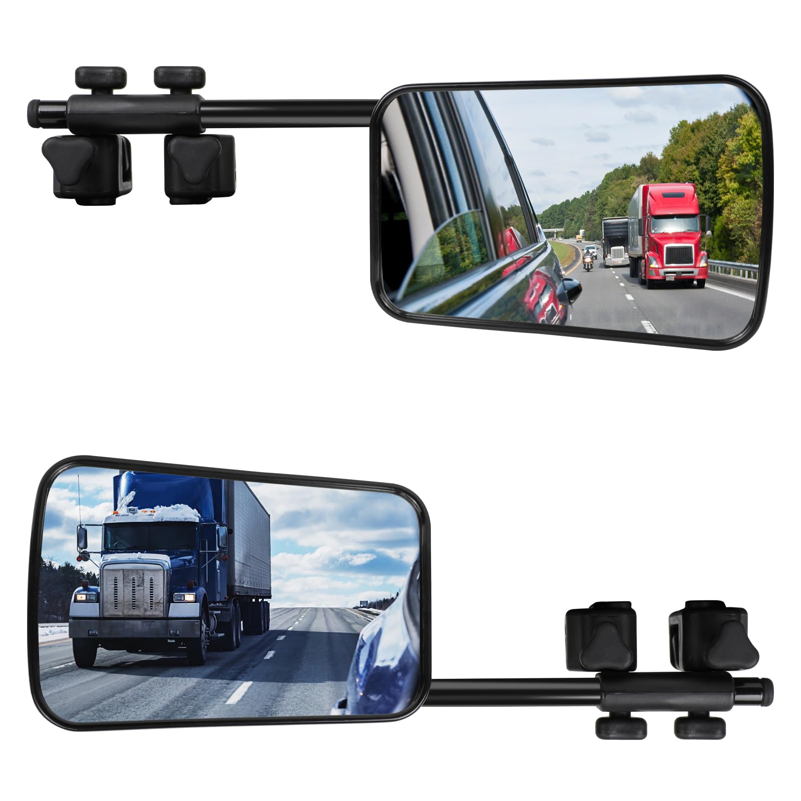 GVREIAutomobile Universal Traction Mirror, Caravan Traction Mirror, Adjustable External RV, Van Wing Mirror, Traction Safety Extension, For Car Trailer, Van SUV, Truck Travel (Left+Right)