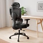 Bureau ergonomique Mesh Président, Bureau d'accueil Président 3D Appuie-tête réglable, 3D Accoudoirs avec support Lombaire réglable, Noir