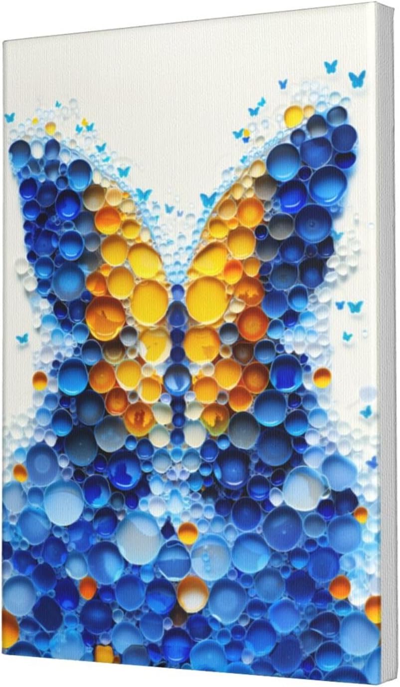 MA6GE8DE Oil Paintings On Canvas Blue Butterfly Bottle Cap