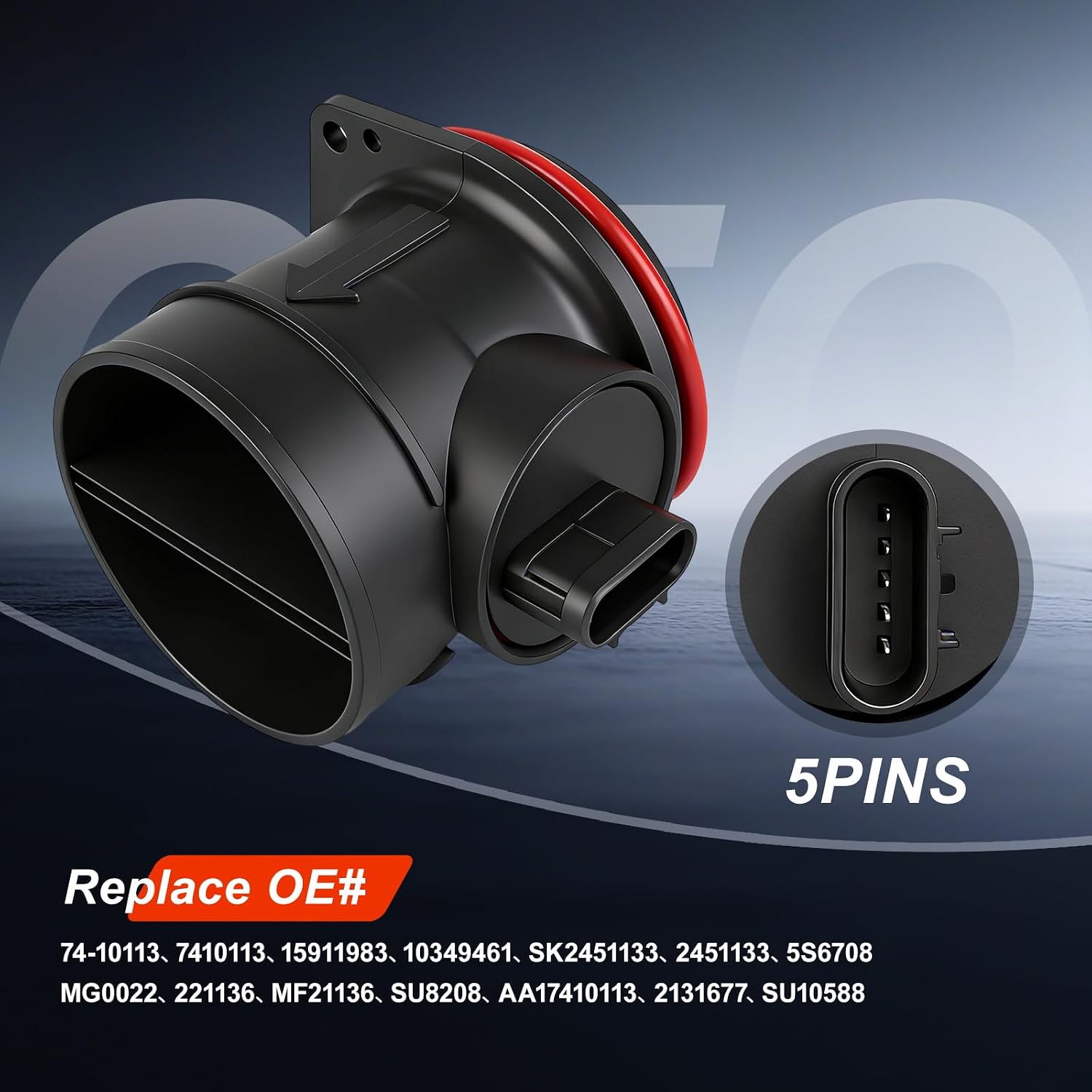 OTO-K Mass Air Flow Sensor MAF Compatible with Equinox 2005-2011,Acadia 2007-2028,Allure 2005-2011,DTS 2006-2011,G6 2005-2009,Aura 2005-2010,5.3L 3.9L 3.8L 3.6L 3.5L,Replace#15911983 74-10113