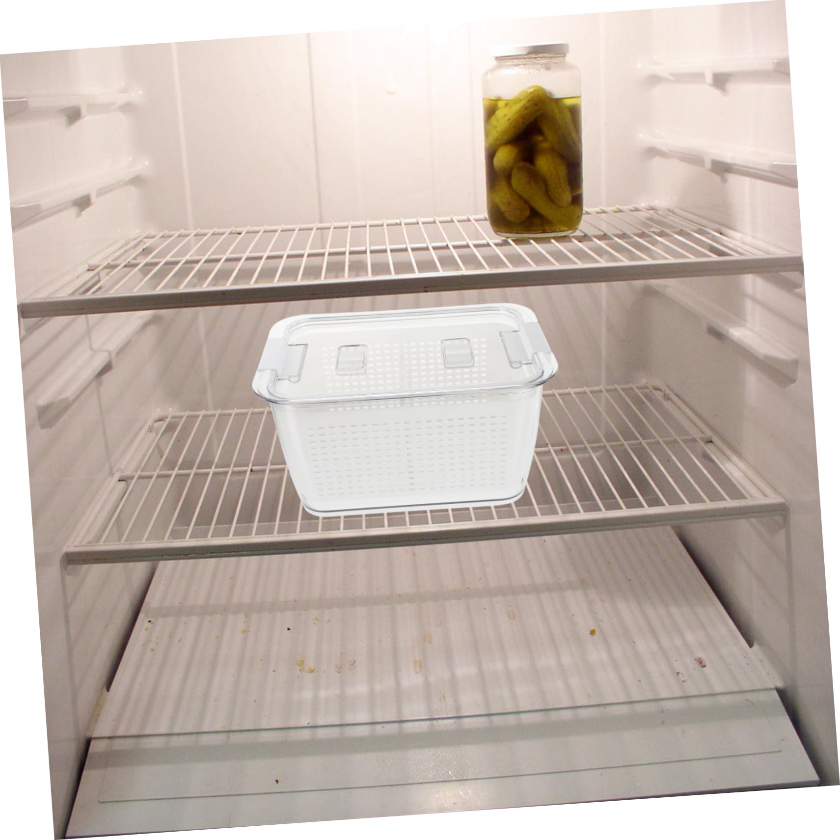 LIFKOME 1set Scatole Per Frutta e Verdura Con Drenaggio Contenitori Per Frigo Con Chiusura Ermetica Per Conservazione Materiale Sicuro e Vari Formati Per Uso Casalingo