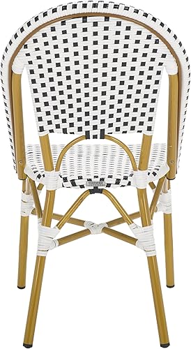 Miniatura 5 de Safavieh Home Collection Hooper - Sillas auxiliares apilables para interiores y exteriores, color blanco y negro, juego de 2