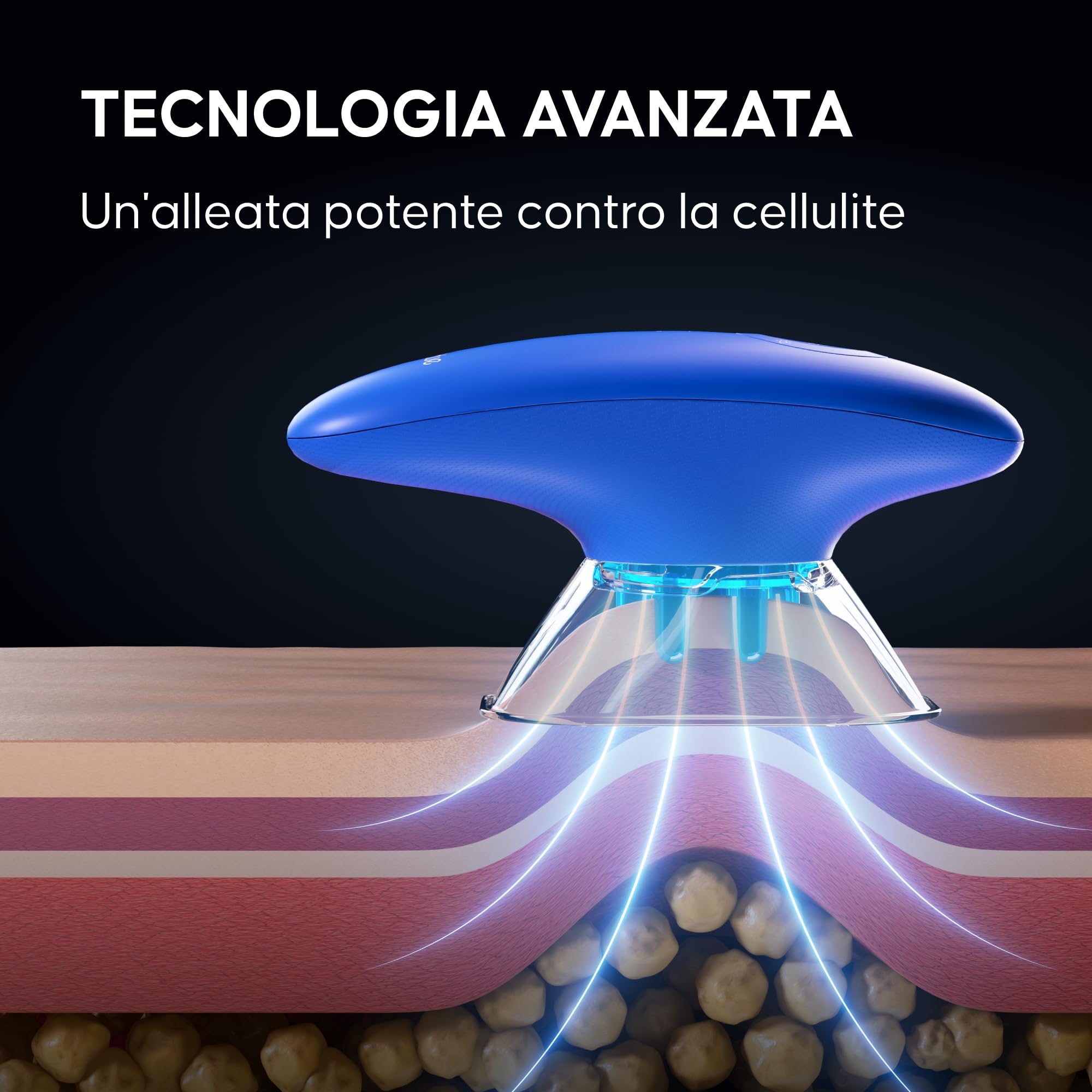 Massaggiatore anticellulite con ventosa elettrica Cellublue - Riduce la cellulite - Risultati visibili in 7 giorni - Palpato-rotolato, 6 livelli regolabili di intensità - Trattamento professionale a