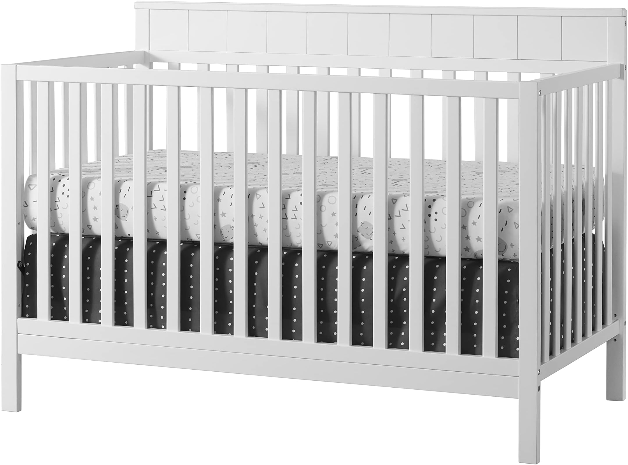 Logan 4-in-1 Convertible Crib, Snow White, GreenGuard Gold Certified